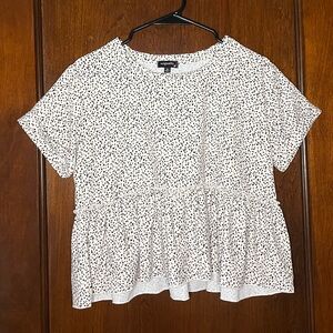 Originality Black and White Peplum Top Size Small